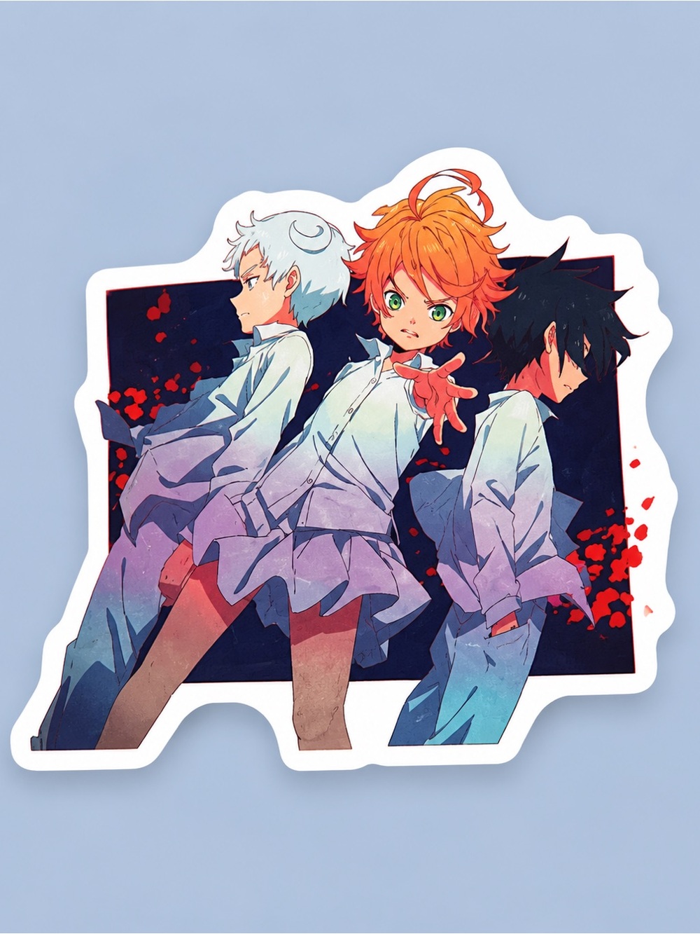 Emma Norman & Ray The Promised Neverland Anime Vinyl Sticker